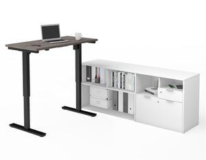 160885 Height Adjustable L-Desk, i3 Plus Collection