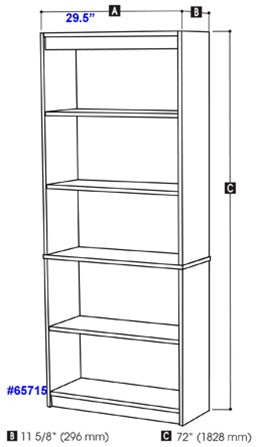 65715 - Wood Bookcase
