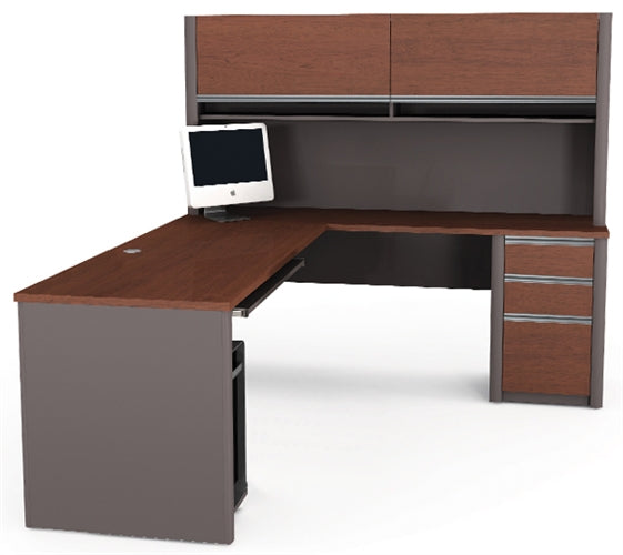 93859  Connexion  L-shaped Desk with Hutch  by Bestar