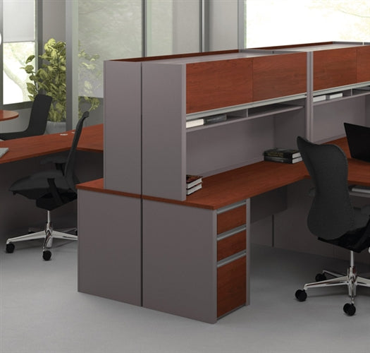 93859  Connexion  L-shaped Desk with Hutch  by Bestar