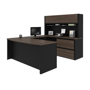93863 Connexion  U-shaped Desk W/Lateral File & Hutch by Bestar