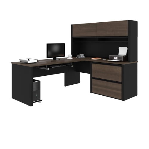 93867 - Connexion  L-shaped Desk w/Lateral File & Hutch