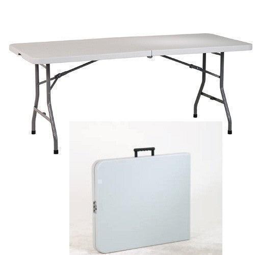 BT6FQW - 6’ Resin Center Fold Multi Purpose Table w/Wheels by Office Star