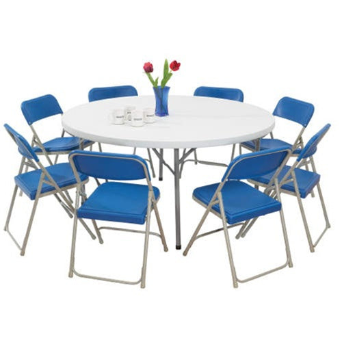 BT71R  71" Round Blow Molded Lightweight Plastic Table
