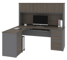 Load image into Gallery viewer, 99852 - Prestige L-Shaped Desk W/ Two Pedestals And Hutch by Bestar
