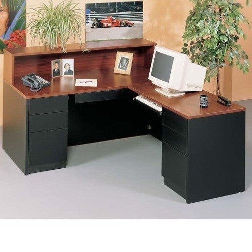 Economy Series L Shape Desk, Full Pedestals by Candex