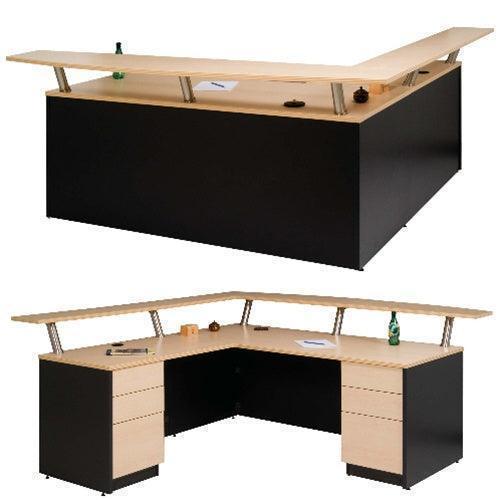 CA239 - Deluxe Series L Shape Reception Desk w/ Modern Riser Counter by Candex