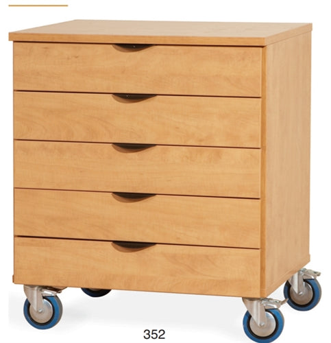 CA352 Deluxe Wood Heavy-Duty Mobile Multi Drawer Storage Cabinet