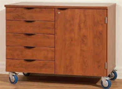 Deluxe Wood Heavy-Duty Mobile Multi Drawer and Storage Cabinet
