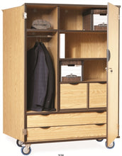 Load image into Gallery viewer, CA376 Deluxe Wood Heavy-Duty Mobile Storage/Wardrobe Cabinet,w/Drawers

