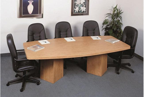 CA4896BCL - Deluxe Boat Shape Conference Table w/ Cube Base Legs by Candex