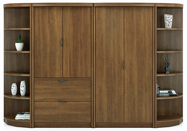 CA5830B Deluxe Wall Storage Unit with Corner Bookcases