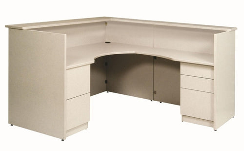 CA6012-2  Economy L Shape Reception Desk Full Pedestals