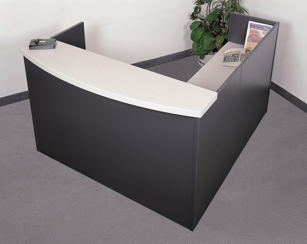 CA606B  Deluxe Series Reception Desk, 2" Bow Counter