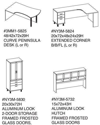 CAN5825 - Deluxe New Yorker Executive 'U' Desk Office Furniture Suite by Candex