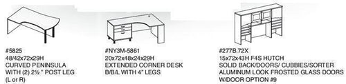 CAN5861U - Deluxe New Yorker Executive 'U' Desk w/Hutch by Candex