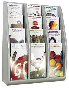 52809 Deluxe Literature Display, 12 Leaflet Size Pockets (2 Pack)