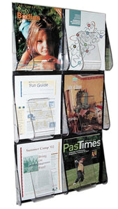 56401  Stand-Tall Pre-assembled 6 Magazine Size Pockets Wall Display System