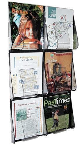 56401 - Stand-Tall Pre-assembled 6 Magazine Size Pockets Wall Display System