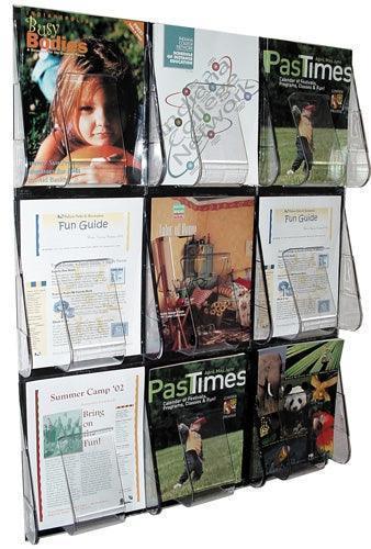 56801 - Stand-Tall Pre-assembled, 9 Magazine Size Pockets Wall Display System