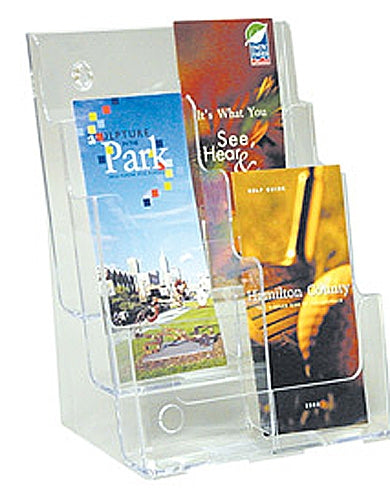 77401  3-Tiered Compartment Literature Holder Leaflet Size Size