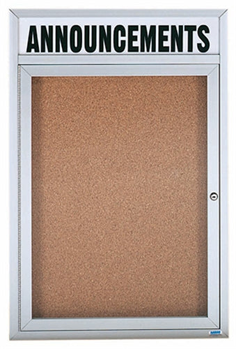 DCC2418RH  Enclosed Bulletin Board with Header, Single Door