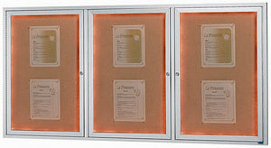 DCC3672-3R  Enclosed Triple Door Aluminum Bulletin Board