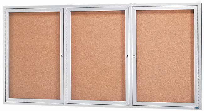 DCC3672-3R  Enclosed Triple Door Aluminum Bulletin Board