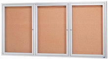 Load image into Gallery viewer, DCC3672-3R  Enclosed Triple Door Aluminum Bulletin Board
