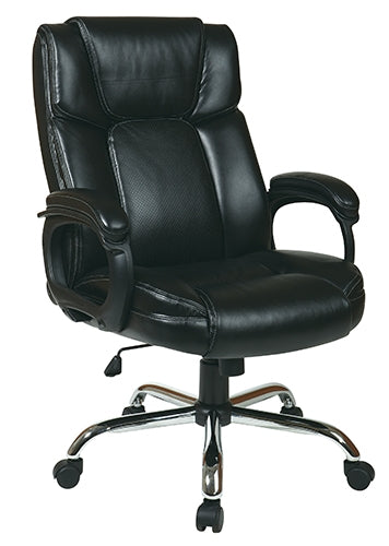 EC1283C Executive Big Man’s Chair with Black Eco Leather Seat and Back