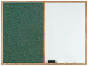 FCO1824 Wood Combination Fabric Tack Board/Markerboard