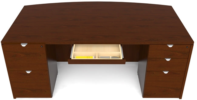 JA102N  Jade Executive Double Pedestal Office Desk, 72" Wide by Cherryman