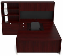 Load image into Gallery viewer, JA-155N  Jade &#39;U&#39; Shape Bow-Front Desk,Hutch &amp; Lateral-Bookcase

