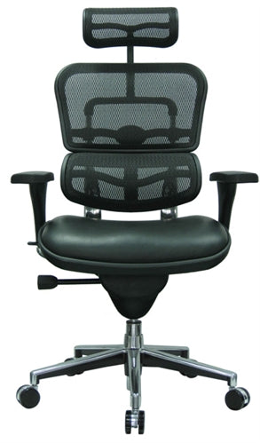 LEM4ERG Ergohuman Leather/Mesh Office Chair w/Head-Rest