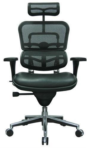 LEM4ERG - Ergohuman Leather/Mesh Office Chair w/Head-Rest by Eurotech