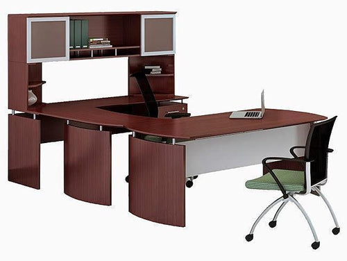 MND72UH - Medina 'U' Shaped Curved Desk w/ Hutch by Safco