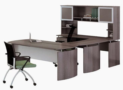 MND72UH - Medina 'U' Shaped Curved Desk w/ Hutch by Safco