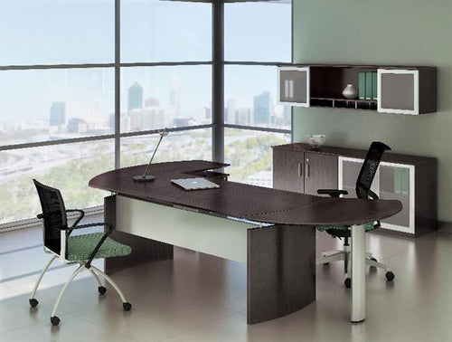 MNDOS8 - Medina Curved Desk w/ Return, Extension, Hutch & Storage Set by Safco