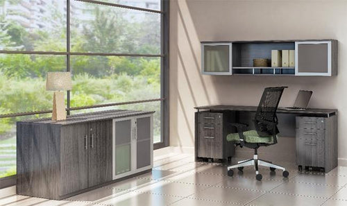 MNDOS9 - Medina Credenza Desk & Storage Set w/ Hutch by Safco