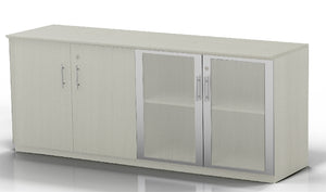 MNDOS9 Medina Credenza Desk w/Hutch & Storage Set