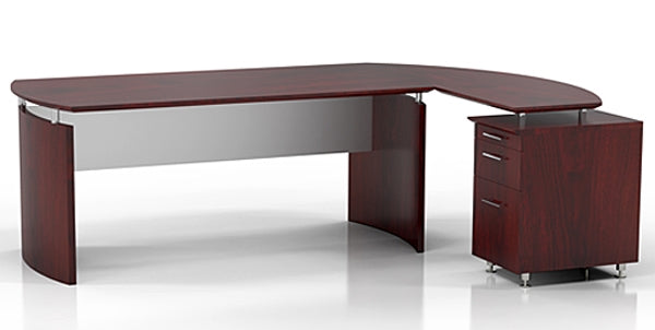 MNDRTP Medina Curved Desk with Drawer Pedestal Return