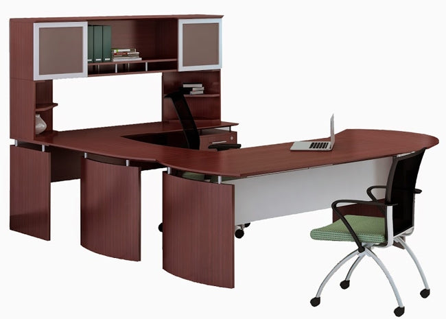 MNT30 Medina 'U' Shaped Extended Curved Desk w/Hutch