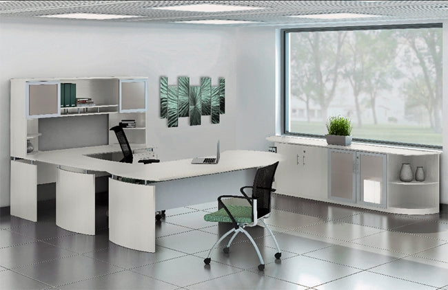 Medina 'U' Shaped Curved Desk w/Hutch Office Set  by Mayline