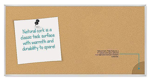 303A - Natural Cork-Plate Tackboard w/Aluminum Trim by Best Rite