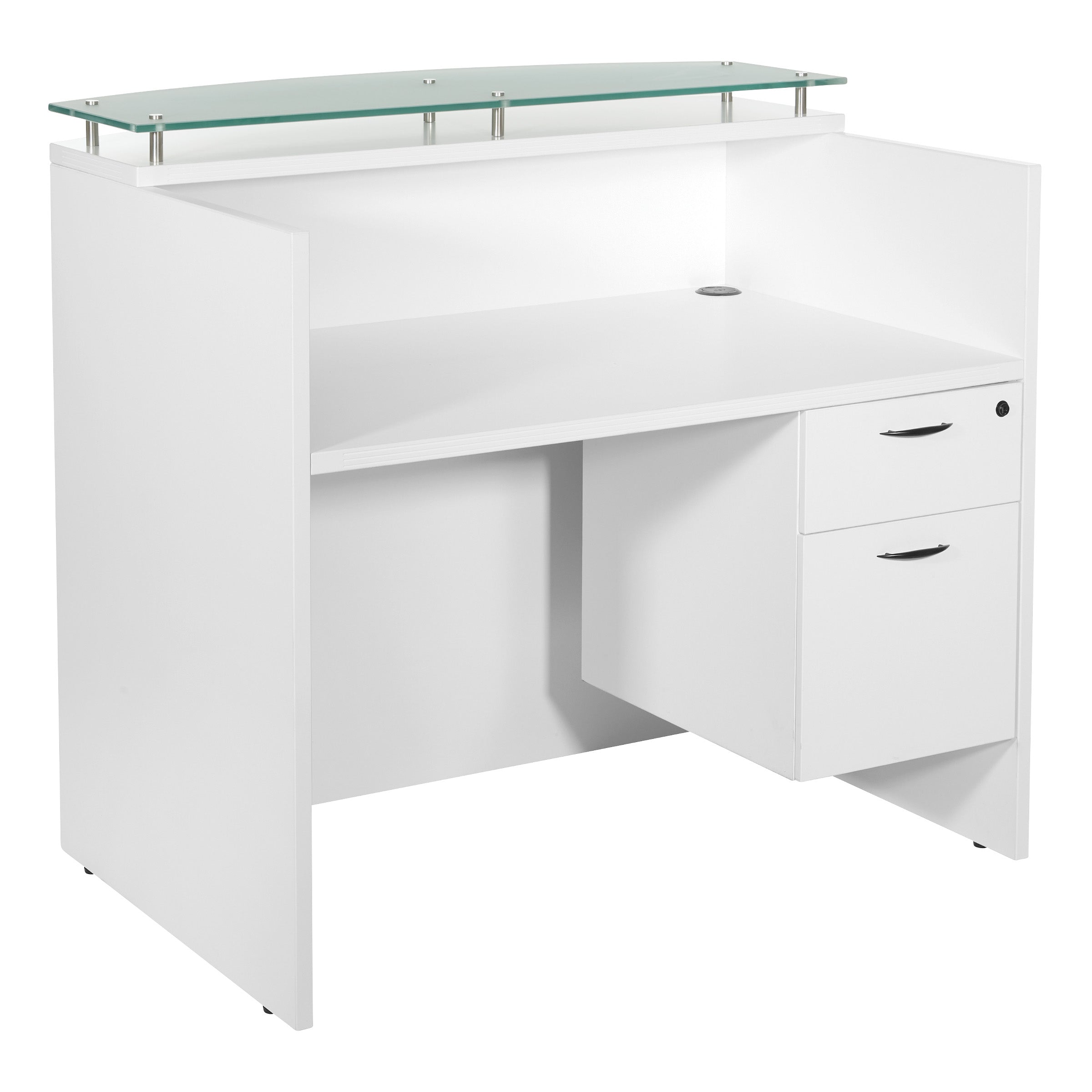 NAP121G - Napa Reception Desk w/Glass Reception Top, 48"  by OSP