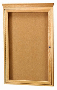 Enclosed Crown Molding Bulletin Board, Single Door by Aarco