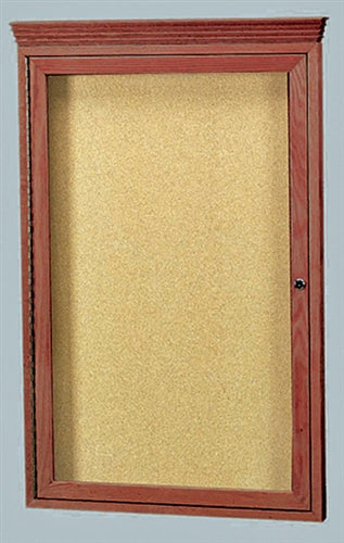Enclosed Crown Molding Bulletin Board, Single Door by Aarco