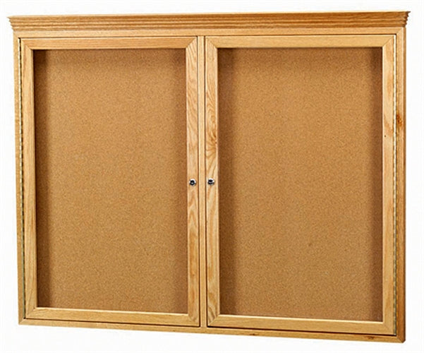 OBC3648RC - Enclosed Crown Molding Bulletin Boards, Double Door by Aarco