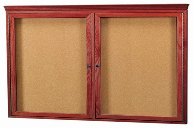 OBC3648RC - Enclosed Crown Molding Bulletin Boards, Double Door by Aarco