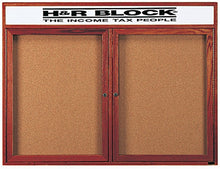 Load image into Gallery viewer, Wood Enclosed Bulletin Boards with Header, Two Doors by Aarco
